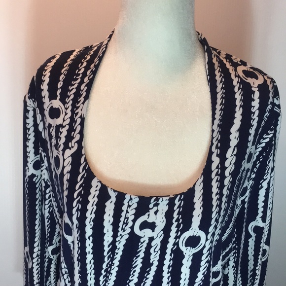 Navy and White GRACE Top . Sz XL - Picture 3 of 9